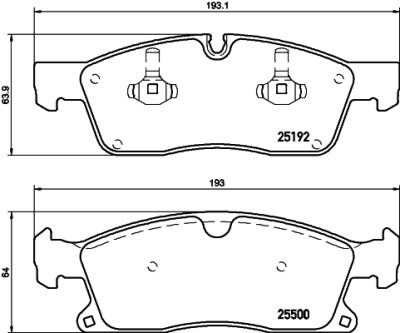 Jeu de plaquettes de frein HELLA 8DB 355 019-701
