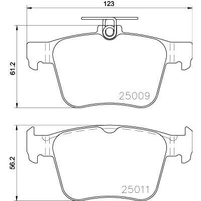 Jeu de plaquettes de frein HELLA 8DB 355 020-261