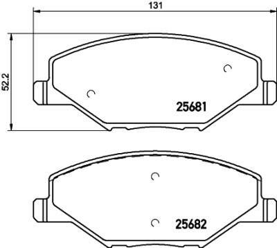 Jeu de plaquettes de frein HELLA 8DB 355 020-521