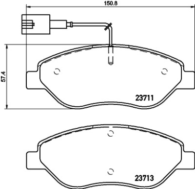 Jeu de plaquettes de frein HELLA 8DB 355 020-561