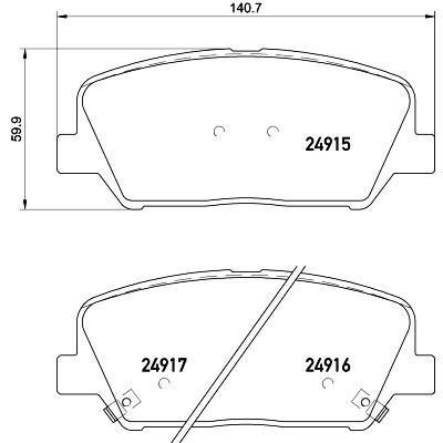 Jeu de plaquettes de frein HELLA 8DB 355 020-591