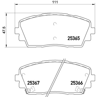 Jeu de plaquettes de frein HELLA 8DB 355 020-611