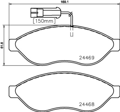 Jeu de plaquettes de frein HELLA 8DB 355 020-661