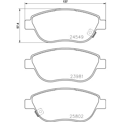 Jeu de plaquettes de frein HELLA 8DB 355 020-881