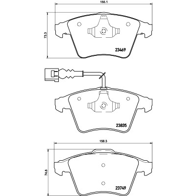 Jeu de plaquettes de frein HELLA 8DB 355 021-221