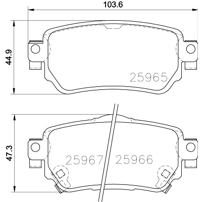 Jeu de plaquettes de frein HELLA 8DB 355 021-491