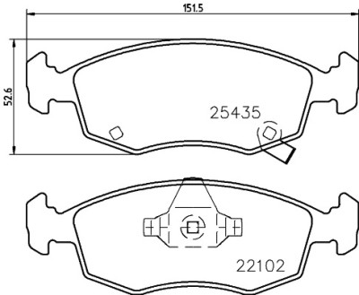 Jeu de plaquettes de frein HELLA 8DB 355 021-751