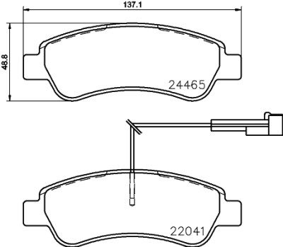 Jeu de plaquettes de frein HELLA 8DB 355 021-901