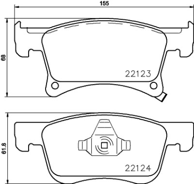 Jeu de plaquettes de frein HELLA 8DB 355 023-021