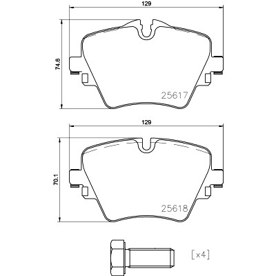 Jeu de plaquettes de frein HELLA 8DB 355 023-131