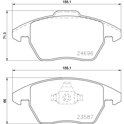 Jeu de plaquettes de frein HELLA 8DB 355 023-151