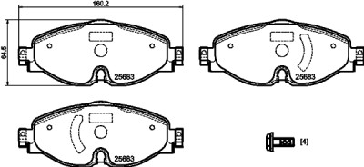 Jeu de plaquettes de frein HELLA 8DB 355 023-171