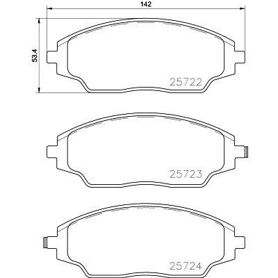 Jeu de plaquettes de frein HELLA 8DB 355 023-241