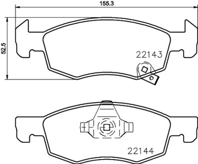 Jeu de plaquettes de frein HELLA 8DB 355 023-261
