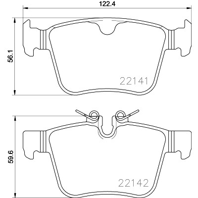 Jeu de plaquettes de frein HELLA 8DB 355 023-361