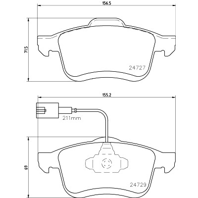Jeu de plaquettes de frein HELLA 8DB 355 024-691