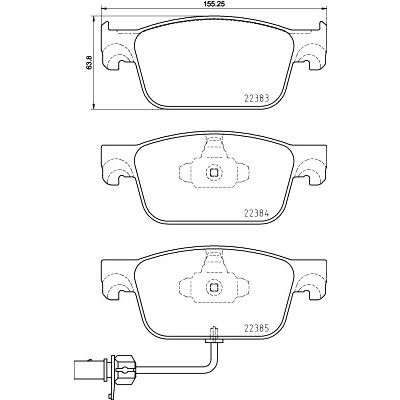 Jeu de plaquettes de frein HELLA 8DB 355 024-951
