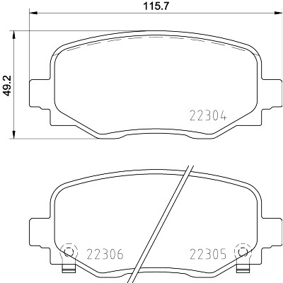 Jeu de plaquettes de frein HELLA 8DB 355 025-481