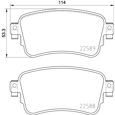 Jeu de plaquettes de frein HELLA 8DB 355 037-681