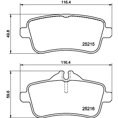 Jeu de plaquettes de frein HELLA 8DB 355 039-851