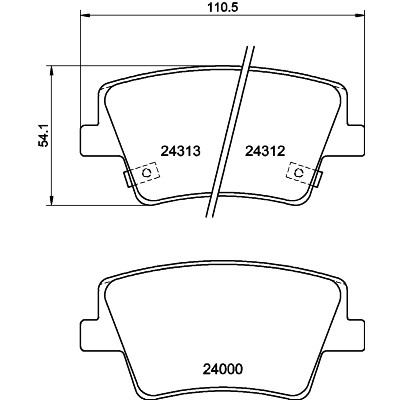 Jeu de plaquettes de frein HELLA 8DB 355 040-041