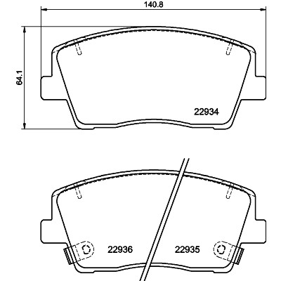 Jeu de plaquettes de frein HELLA 8DB 355 040-111