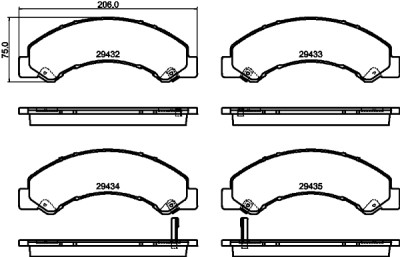 Jeu de plaquettes de frein HELLA 8DB 355 040-441
