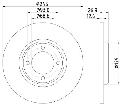 Disque de frein HELLA 8DD 355 100-021