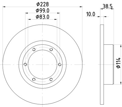Disque de frein HELLA 8DD 355 100-031