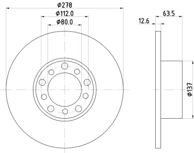 Disque de frein HELLA 8DD 355 100-071