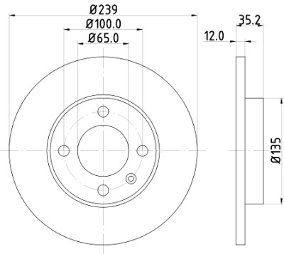 Disque de frein HELLA 8DD 355 100-131