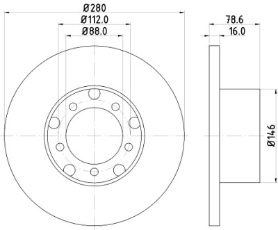 Disque de frein HELLA 8DD 355 100-201