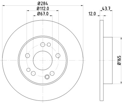 Disque de frein HELLA 8DD 355 100-931