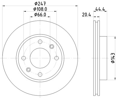Disque de frein HELLA 8DD 355 101-081