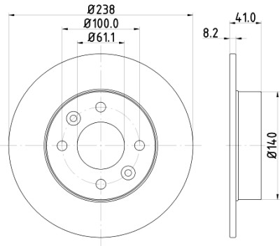Disque de frein HELLA 8DD 355 101-221