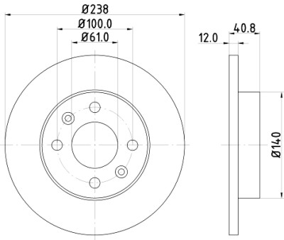 Disque de frein HELLA 8DD 355 101-241