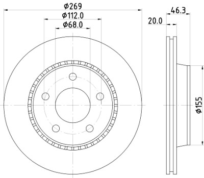Disque de frein HELLA 8DD 355 101-351