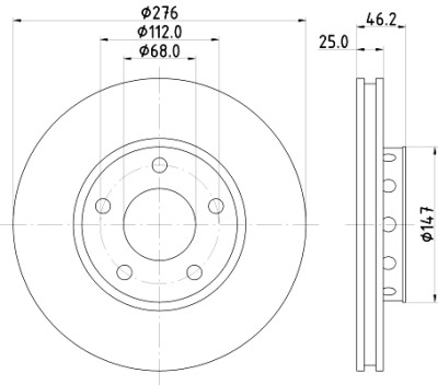 Disque de frein HELLA 8DD 355 101-361