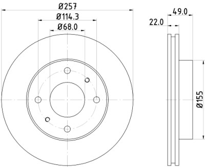 Disque de frein HELLA 8DD 355 102-651