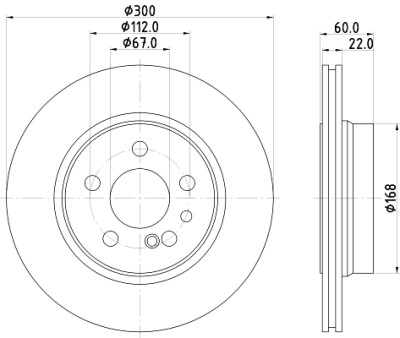 Disque de frein HELLA 8DD 355 102-711