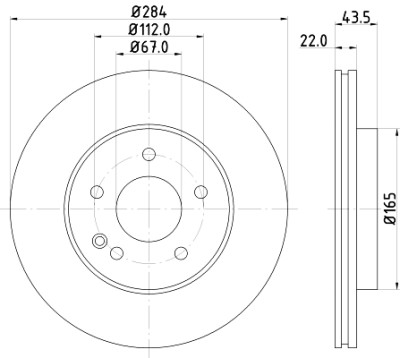 Disque de frein HELLA 8DD 355 102-971