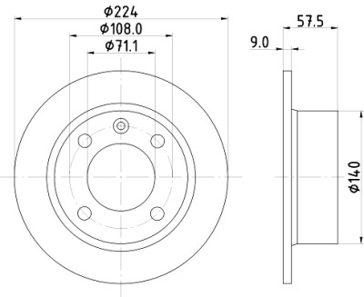 Disque de frein HELLA 8DD 355 103-011
