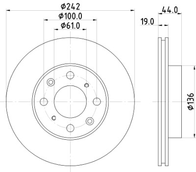 Disque de frein HELLA 8DD 355 103-101