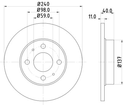 Disque de frein HELLA 8DD 355 103-151