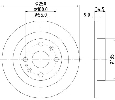Disque de frein HELLA 8DD 355 103-191