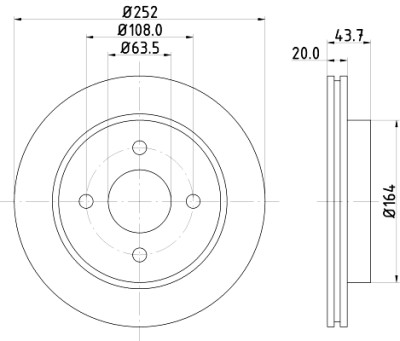 Disque de frein HELLA 8DD 355 103-391