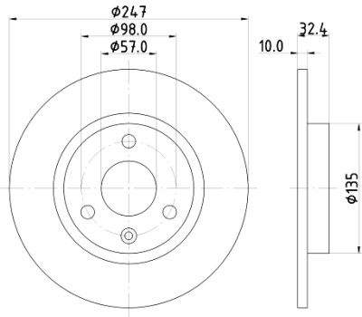 Disque de frein HELLA 8DD 355 103-771