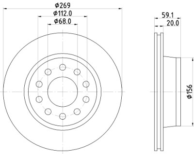 Disque de frein HELLA 8DD 355 103-851