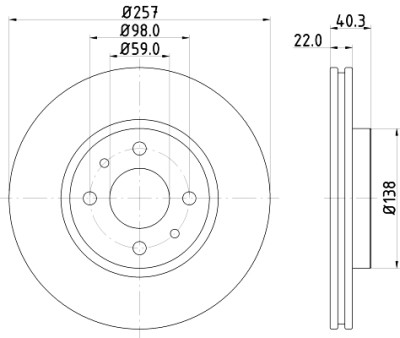 Disque de frein HELLA 8DD 355 103-971