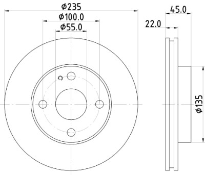 Disque de frein HELLA 8DD 355 104-151
